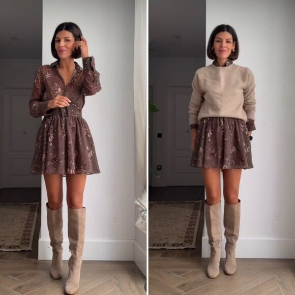 ZARA PRINTED SHIRT DRESS - Picture 2 of 9